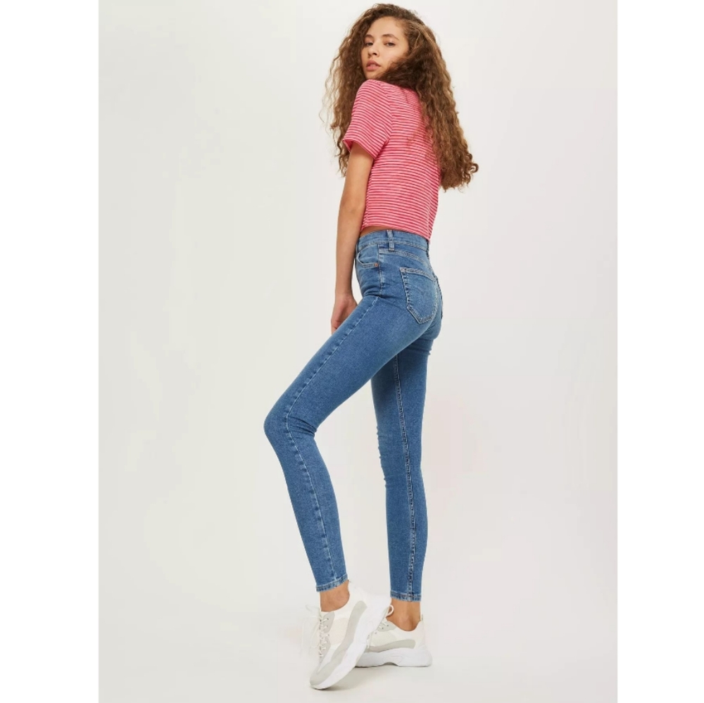 Topshop Moto Jamie High Rise Skinny Blue Jeans